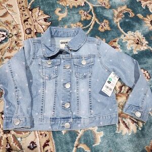 OshKosh B'gosh Blue Jean Jacket with Pink Accents 3T